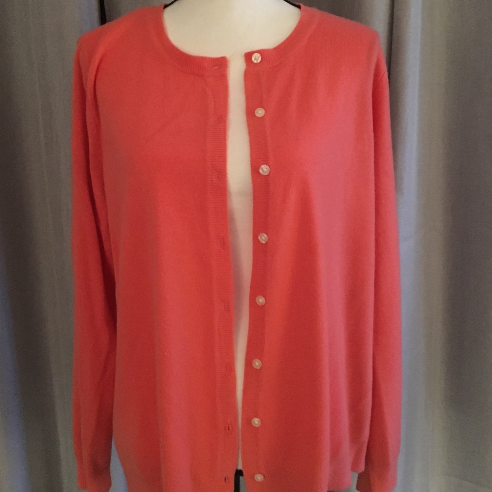 Dark salmon color cardigan